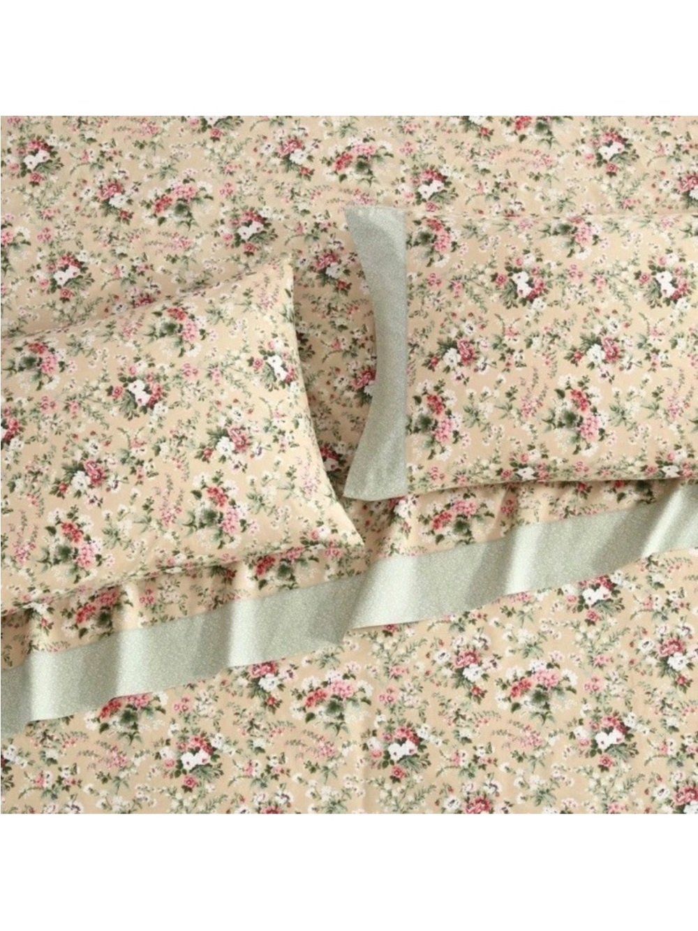 Laura Ashley QUEEN ~ Serene Dream ~ 100% Percale Cotton  Floral Sheet Set - Picture 12 of 16